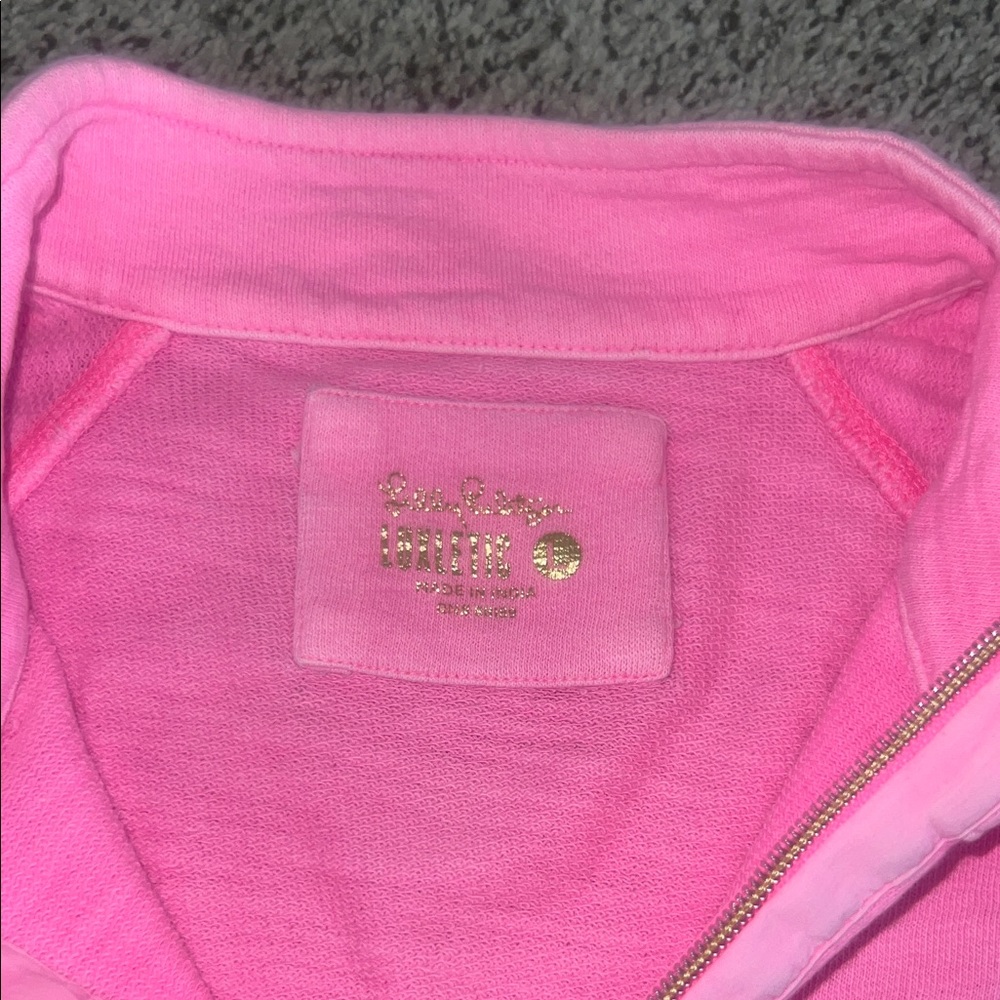 Lilly Pulitzer Light Pink Half-Zip Sweatshirt - Picture 5 of 5